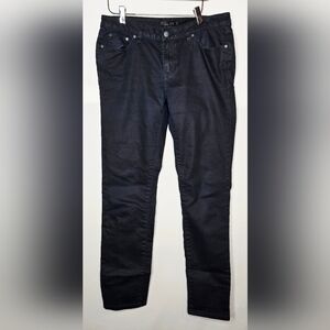 Women's PrAna Navy Blue Dark Wash Slim Straight Leg 5-Pocket Denim Jeans Size 8